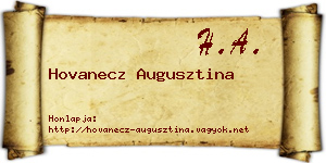 Hovanecz Augusztina névjegykártya